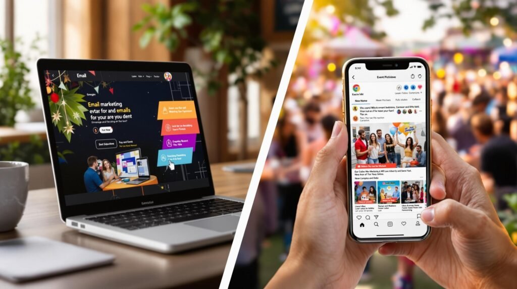 Professional business website compared with social media platforms